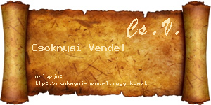 Csoknyai Vendel névjegykártya